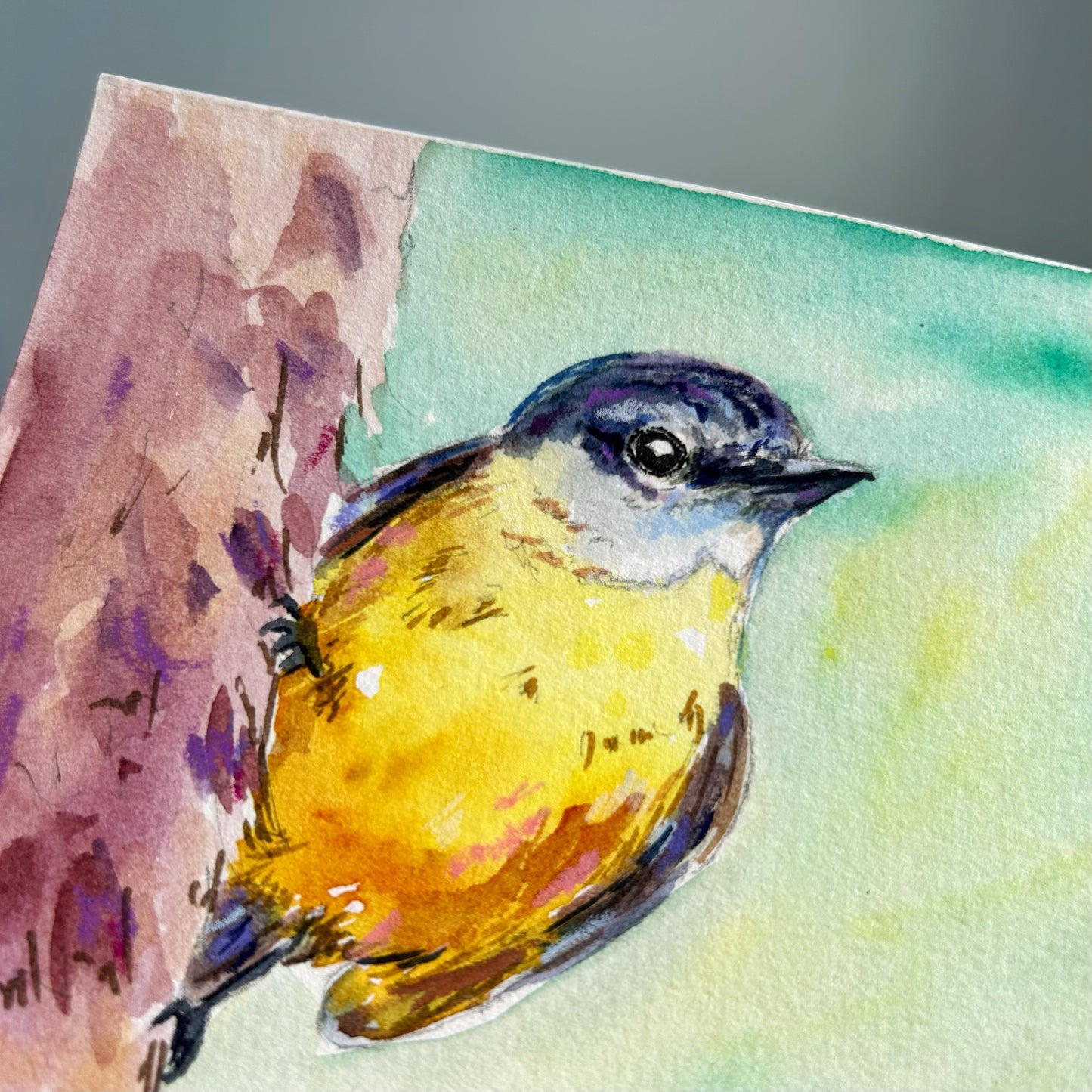 ORIGINAL ✩ Eastern Yellow Robin ✩ Watercolour Painting