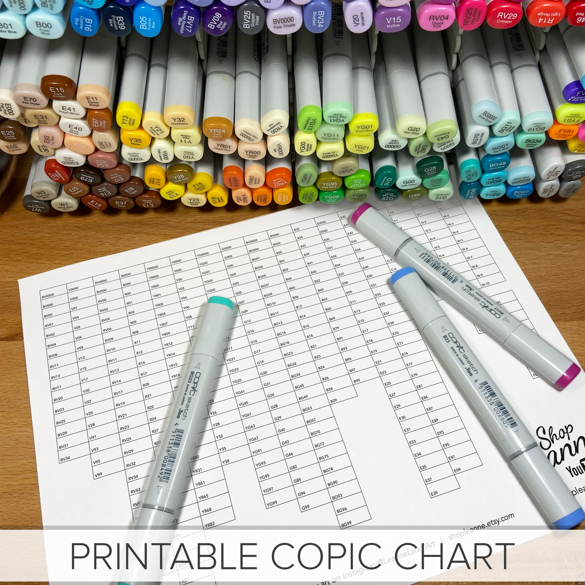 CHARTS FOR MY PRISMACOLORS, COPICS, & CHAMELEON MARKERS 